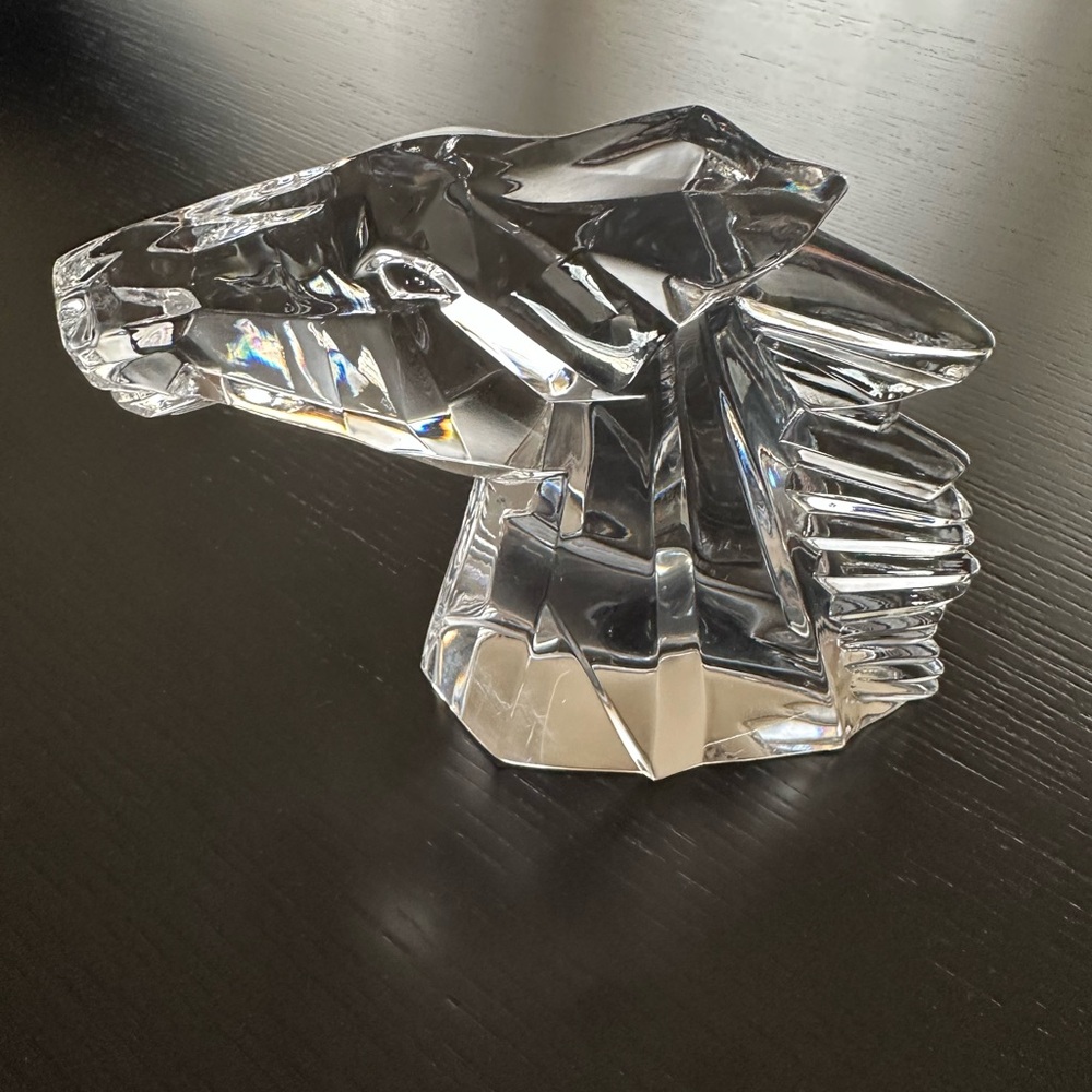 Daum France Crystal Clear Horse Stallion Head Figurine Sculpture